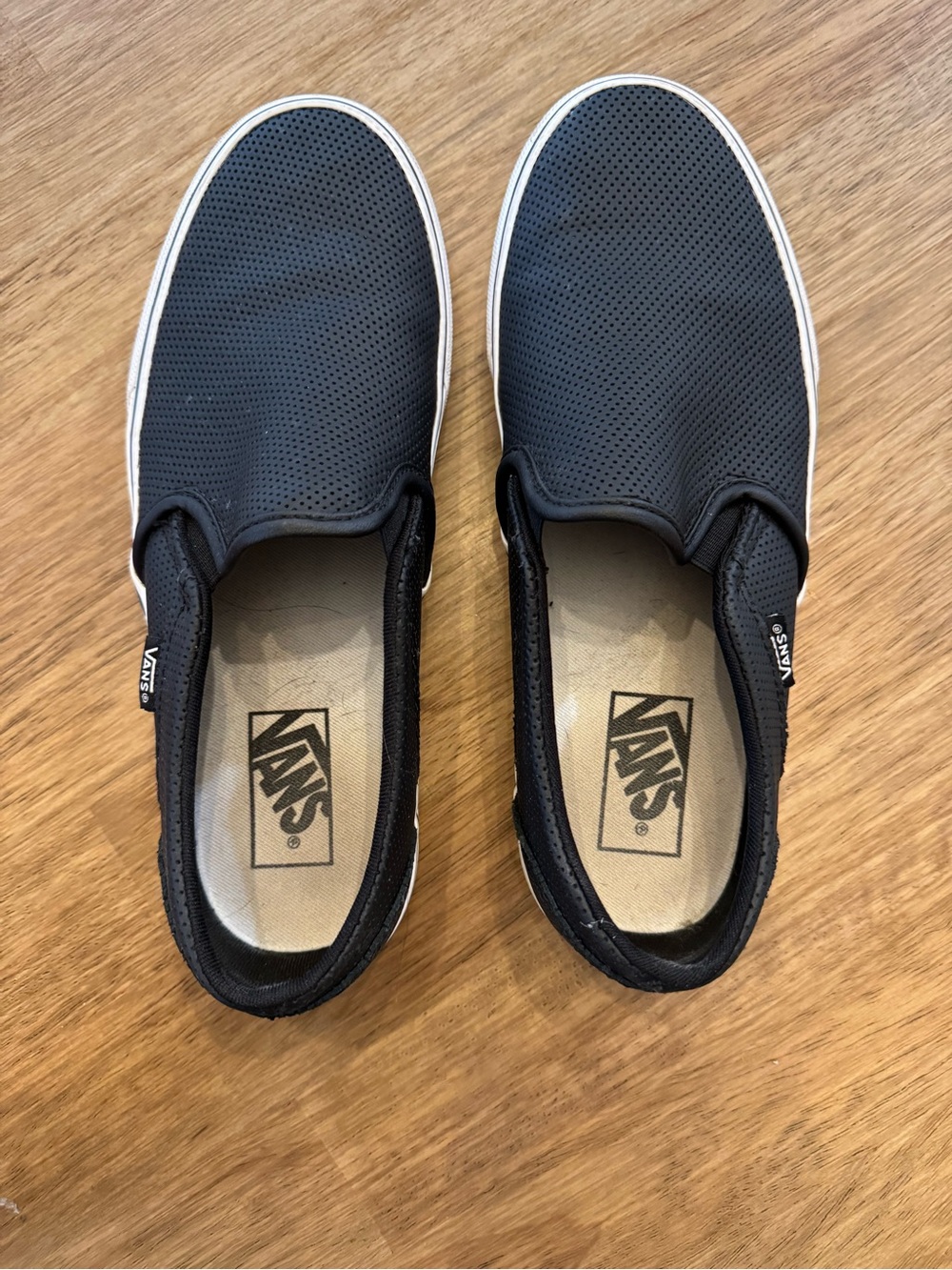 Vans Black Perforated Slip-On Women's Loafers